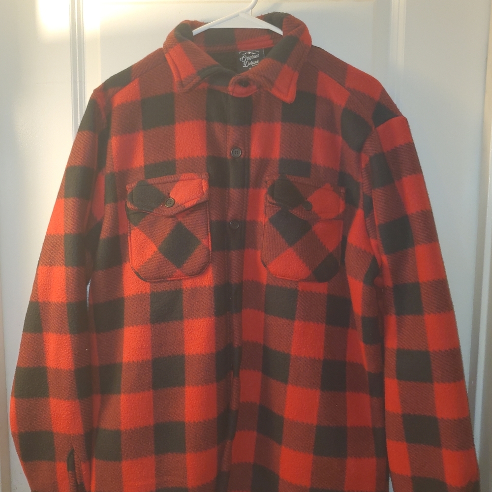 Red and Black Plaid Button-Up Shirt